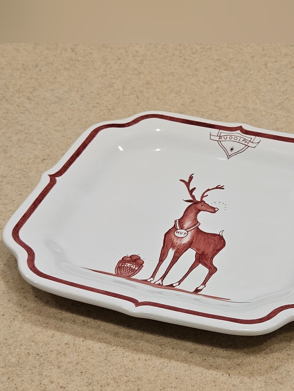 RARE JULISKA REINDEER GAMES RUDOLPH CHRISTMAS ACCENT SALAD PLATE - Picture 4 of 6